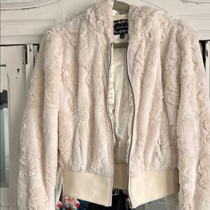 Cream Faux Fur Women's Jacket